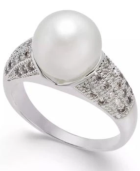 Charter Club | Fine Silver Plate Pavé & Imitation Pearl Ring, Created for Macy's,商家Macy's,价格¥134