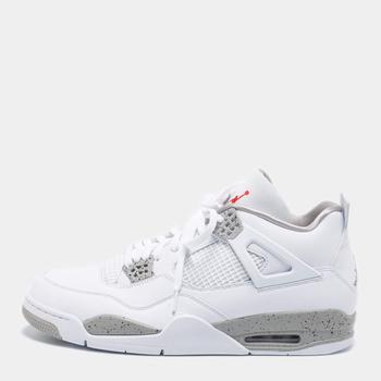 aj5, Jordan | Air Jordan 4 Retro 'White Oreo' Leather Lace Up Sneakers Size 49.5商品图片 8折, 满1件减$100, 满减