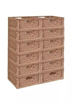 Niche | Cubo Set of 12 Half-Size Foldable Wicker Square Storage Basket - Natural,商家Belk,价格¥2546