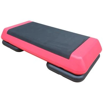 Streamdale Furniture | Streamdale Adjustable Workout Aerobic Stepper in Fitness & Exercise Step Platform Trainer Red Black with 2 Risers,商家Premium Outlets,价格¥558
