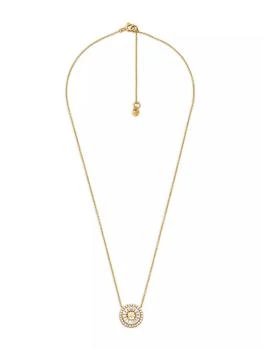 Michael Kors | 14K Gold-Plated Sterling Silver Tapered Baguette And Pavé Pendant Necklace 