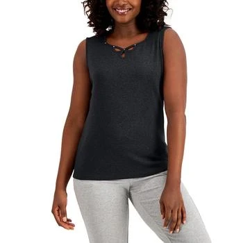 Karen Scott | Petite Sweetheart Keyhole Tank Top, Created for Macy's,商家Macy's,价格¥68