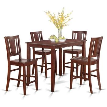 East West Furniture | 5  Pc  Counter  height  Table  set-high  top  Table  and  4  Kitchen  counter  Chairs,商家Premium Outlets,价格¥4223