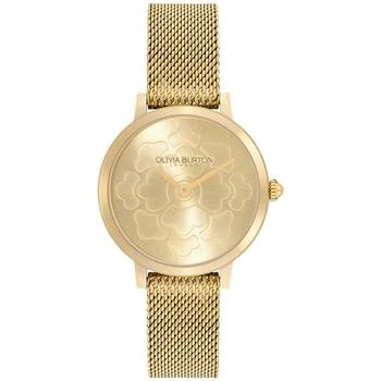 推荐Women's Ultra Slim Floral Ion Plated Gold-Tone Steel Watch 28mm商品