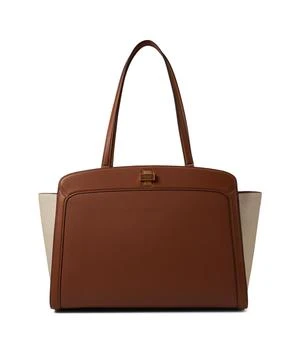 Kate Spade | York Color-Blocked Pebbled and Smooth Leather Large Work Tote 7折, 独家减免邮费