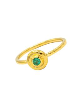 商品Droplet 22K & 24K Yellow Gold & Emerald Ring图片