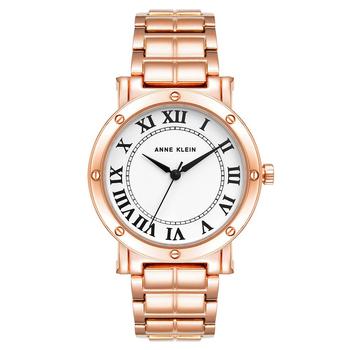 Anne Klein | Women's Three-Hand Quartz Round Rose Gold-Tone Alloy Bracelet Watch, 36mm商品图片,6折