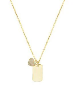 Sterling Forever | 14K Goldplated Sterling Silver & Cubic Zirconia Pendant Necklace 4.9折×额外9折, 独家减免邮费, 额外九折