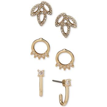 Anne Klein | Gold-Tone 3-Pc. Set Cubic Zirconia Earrings商品图片,5折
