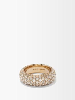 amina muaddi是什么牌子, Amina Muaddi | Cameron crystal-pavé ring商品图片 