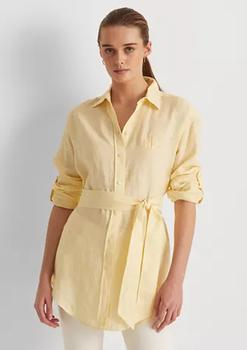 拉夫劳伦衬衫真假, Ralph Lauren | Striped Logo Linen Shirt商品图片 3折
