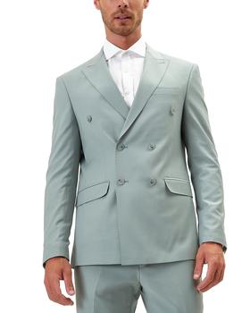 美利奴唇膏, RON TOMSON | Ron Tomson Double-Breasted Merino Wool-Blend Suit商品图片 3.5折
