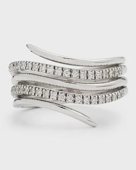 Cassidy Diamonds | 18K White Gold 5-Row Wave Ring, Size 7,商家Neiman Marcus,价格¥18446