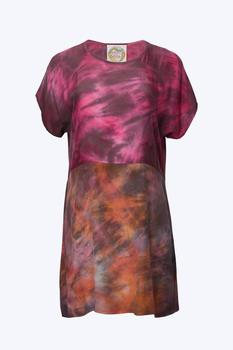 推荐Tie-Dyed Colorblocked Silk Mini Dress in Pink/Aura商品