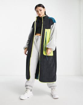 UGG | UGG Marlene long sherpa jacket in colourblock商品图片,额外9.5折, 额外九五折