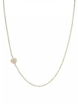 Anzie | Love Letter 14K Yellow Gold & 0.04 TCW Diamond Heart Charm Necklace,商家Saks Fifth Avenue,价格¥5626