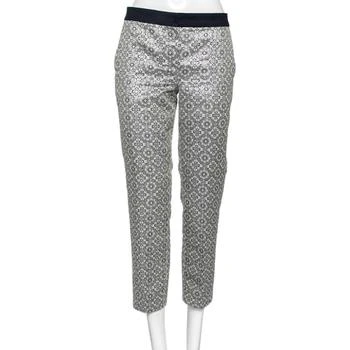 推荐'S Max Mara Silver Floral Patterned Brocade Tapered Leg Trousers M商品