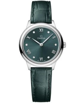推荐Omega De Ville Prestige Quartz 27.5mm Green Diamond Dial Leather Strap Women's Watch 434.13.28.60.60.001商品