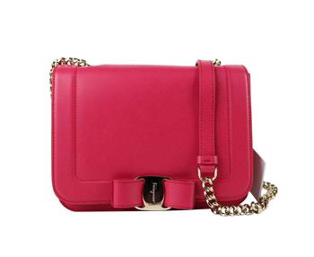 旅行菲拉格慕包, Salvatore Ferragamo | Salvatore Ferragamo Women's Fuchsia Leather Crossbody Chain Bag With Bow 21G977商品图片 6.5折