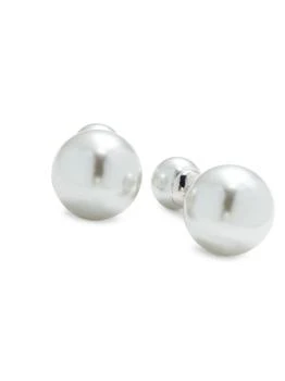 Shashi | Silverplated Double Ball Stud Earrings,商家Saks OFF 5TH,价格¥155