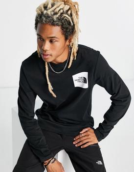 推荐The North Face Fine logo long sleeve t-shirt in black商品