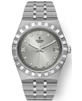 Tudor | Tudor Royal Silver Diamond Dial Stainless Steel Unisex Watch M28400-0002商品图片,9.4折, 独家减免邮费