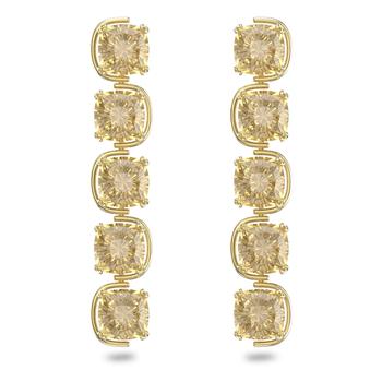 推荐Harmonia drop earrings cushion cut floating crystals gold-tone plated商品