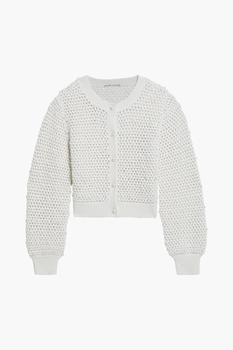 推荐Faux pearl-embellished crochet-knit wool cardigan商品