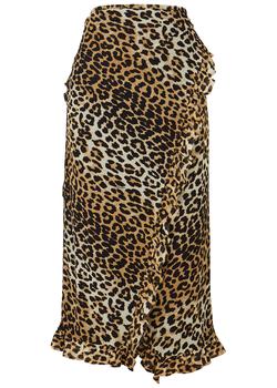 推荐Leopard-print mesh wrap skirt商品