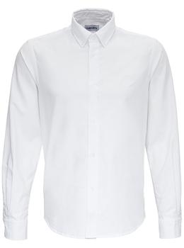 Kenzo | White Cotton Piquet Shirt with Button Down Collar and Tiger Embroidery商品图片,5.9折