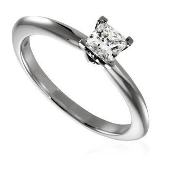商品Tiffany Ladies Square Diamond Engagement Ring In Platinum, Size 5.5图片
