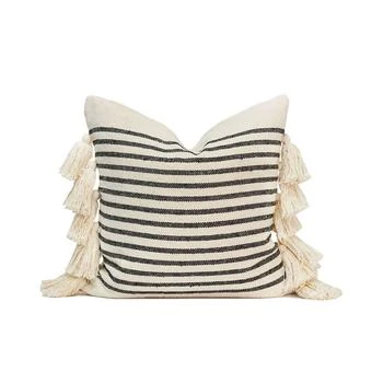 Millihome | Margo Striped Hand-Tufted Decorative Pillow, 18" x 18",商家Macy's,价格¥302