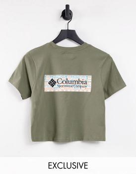 Columbia | Columbia CSC River 1/2 crop t-shirt in green Exclusive at ASOS商品图片,6折×额外8折, 额外八折