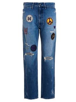 Needles正品, Needles | Needles Distressed Straight Leg Jeans商品图片 7.2折