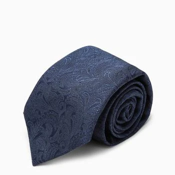 Brunello Cucinelli | Navy blue silk Paisley tie,商家The Double F,价格¥1555