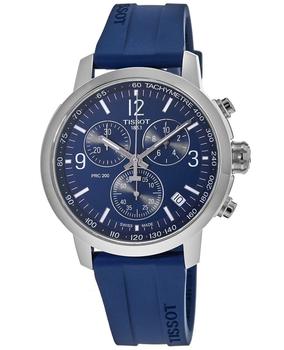推荐Tissot PRC200 Blue Chronograph Dial Rubber Strap Men's Watch T114.417.17.047.00商品