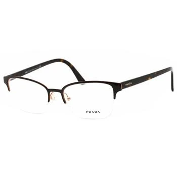 Prada | Prada Women's Eyeglasses - Top Brown Rose Gold Rectangular Frame | PR 61XV 3311O1 3.2折×额外9折x额外9.5折, 独家减免邮费, 额外九折, 额外九五折