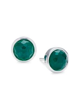 商品Rock Candy® Sterling Silver & Green Agate Stud Earrings图片