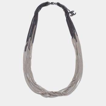 [二手商品] Chanel | Chanel Two-Tone Metal Chain Multi Layered Necklace商品图片,8.3折, 满1件减$100, 满减