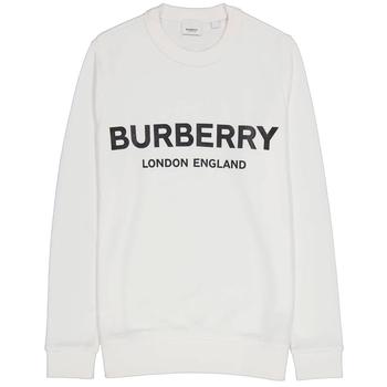 product Burberry White Cotton Fairhall Logo Print Sweatshirt image