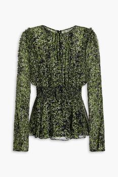 商品MIKAEL AGHAL | Shirred floral-print chiffon blouse,商家THE OUTNET US,价格¥1567图片