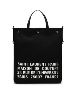 Yves Saint Laurent | Black North/South tote bag in canvas 独家减免邮费