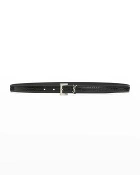 ysl腰带真假, Yves Saint Laurent | YSL Moc-Croc Skinny Belt商品图片 