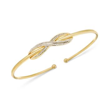 商品Diamond Infinity Bangle Bracelet (1/6 ct. t.w.) in 14k Gold-Plated Sterling Silver, Created for Macy's图片