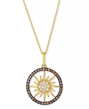 Le Vian | Nude Diamond & Chocolate Diamond Pendant Necklace (1/2 ct. t.w.) in 14k Honey Gold,商家Macy's,价格¥14394