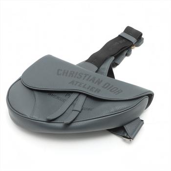 dior马鞍包, [二手商品] Dior | Christian Dior Homme Gray Leather Saddle Shoulder Bag商品图片 额外8.5折, 额外八五折