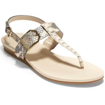 Cole Haan | Cole Haan Womens Francine Snake Print Slingback Flat Sandals商品图片,2.9折起