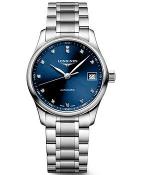 Longines | Longines Master Collection Blue Diamond Dial Steel Women's Watch L2.357.4.97.6 7.5折, 独家减免邮费