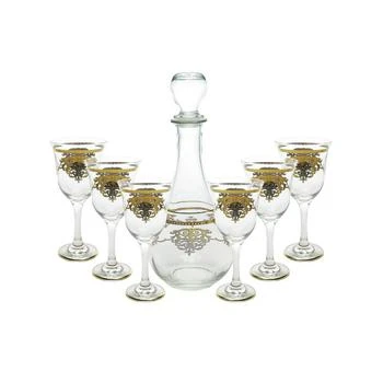 Classic Touch | 7 Piece Wine Set With Gold Artwork,商家Macy's,价格¥1153