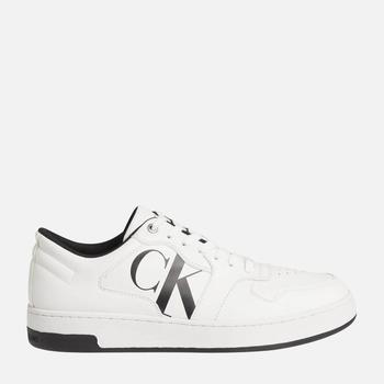 推荐Calvin Klein Jeans Men's Leather Basket Trainers - White/Black商品